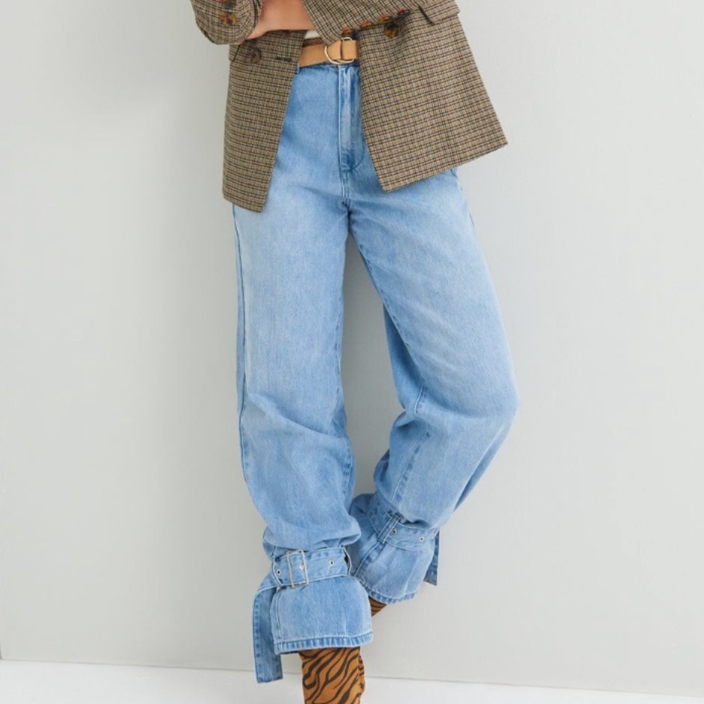 WeWoreWhat Ultra High Rise Buckled Jeans